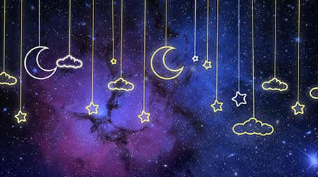 唯美梦幻卡通星星月亮