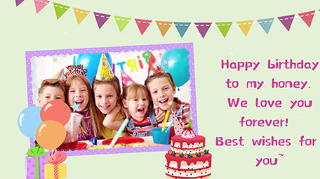 可爱生日祝福<strong>图文</strong>展示pr模板