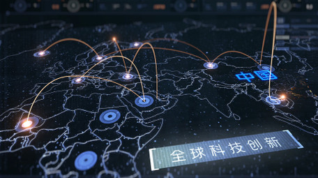 震撼地球科技地图定位图文AE模板