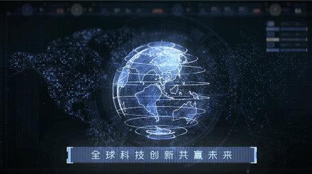 震撼地球科技地图定位图文AE模板