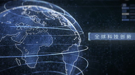 震撼地球科技地图定位图文AE模板