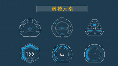 科技商务HUD元素包AE模板