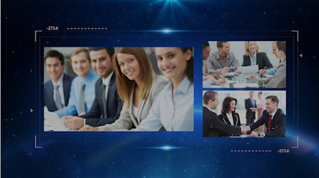 蓝色企业科技图文宣传PR模板