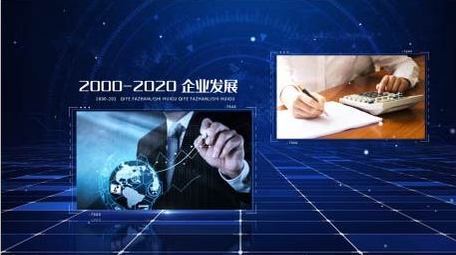 商务科技三维空间图文展示AE模板