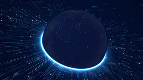 粒子光效地球特效片头LOGO展示PR模板