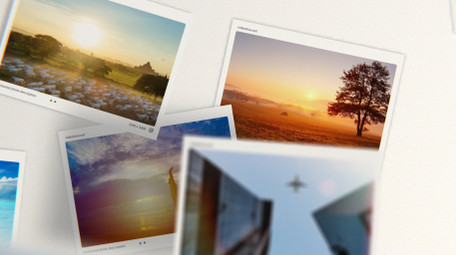 照片掉落堆叠照片墙logo片头AE模板