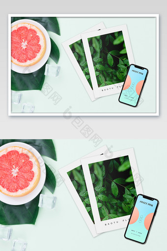 简约清新大气海报手机样机图片