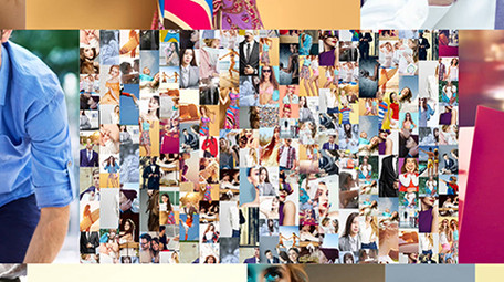 简洁无限变焦100张照片墙AE模板