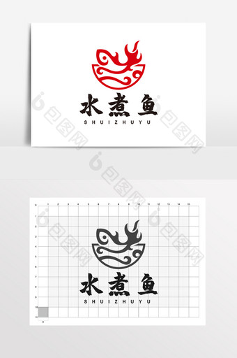 水煮鱼烤鱼中国风LOGO标志VI 餐饮图片