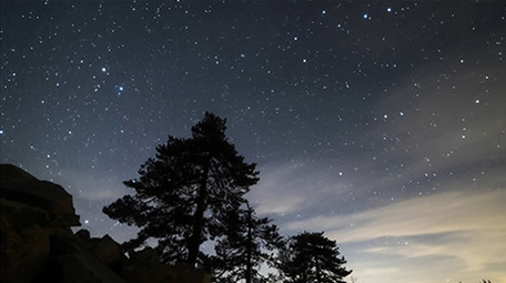星空下安徽黄山松延时