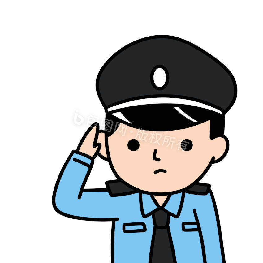 警察敬礼表情包动图GIF