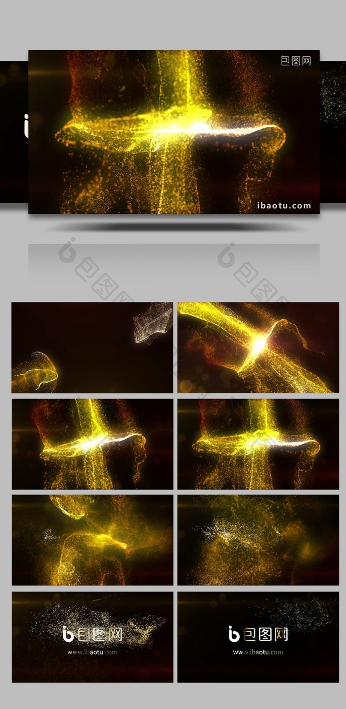 梦幻金色流体粒子碰撞logo片头pr模板视频下载-包图网