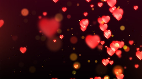 浪漫温馨红色爱心光影粒子飞舞婚礼背景视频