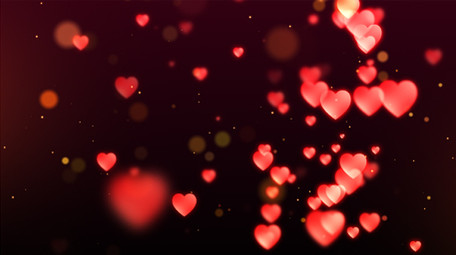 浪漫温馨红色爱心光影粒子飞舞婚礼背景视频