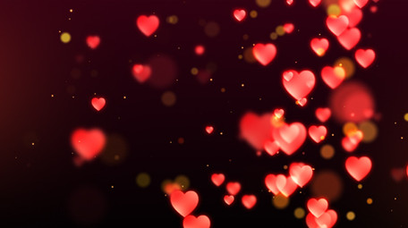 浪漫温馨红色爱心光影粒子飞舞婚礼背景视频