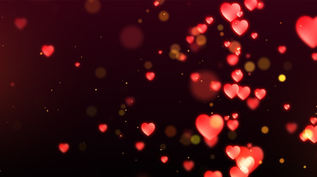 浪漫温馨红色爱心光影粒子飞舞婚礼背景视频