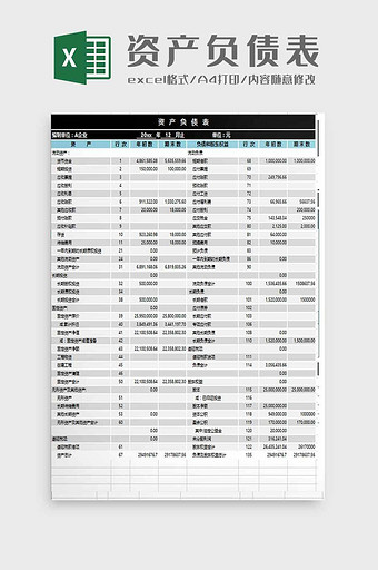年度资产负债率excel模板图片