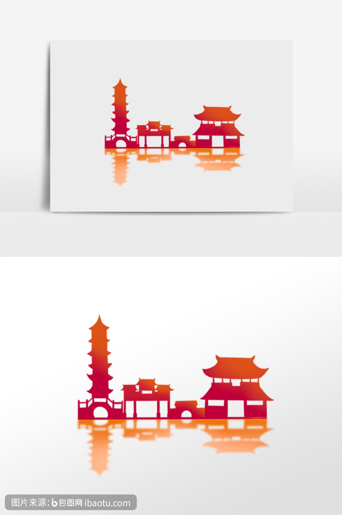 古风建筑塔楼剪影古风,包图网,图片,素材,模板,免费