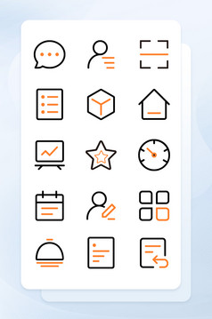 简约扁平化商务应用线性图标矢量