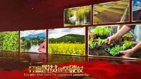 红色党政脱贫攻坚宣传图文AE模板