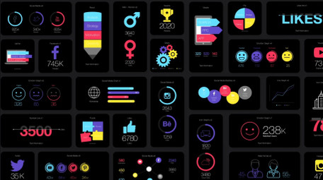 科技商务说明HUD信息图表素材库AE模板