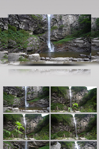 实拍大气自然风景高山瀑布流水图片