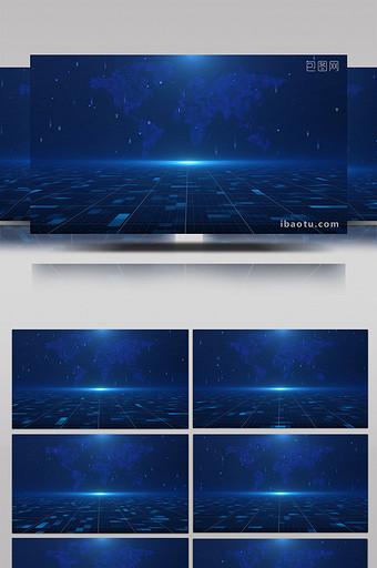 4K大气蓝色科技三维背景图片
