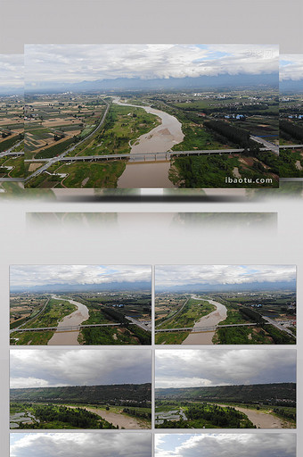 震撼航拍雨后的陕西渭河实拍视频图片