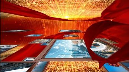 党政多图展示改革开发40年变革AE模板