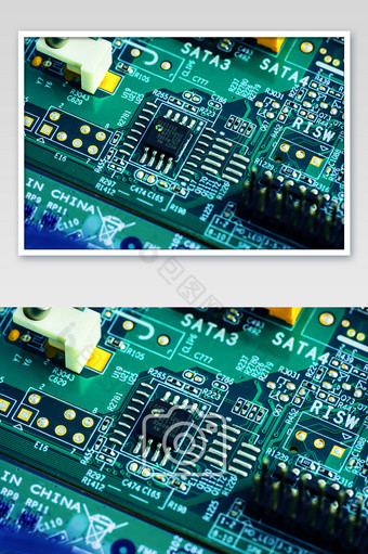 绿色科技电路板电子摄影图图片