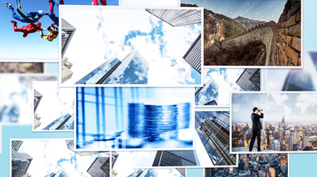 清新大气空间感企业宣传相册照片墙AE模板