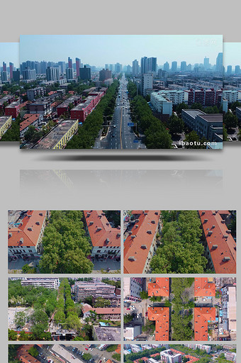 航拍郑州西部老城区小区街道图片