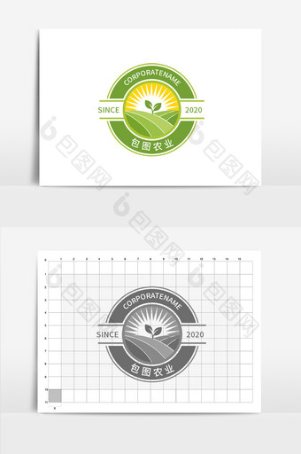 农业农林植物农场徽章标志图片