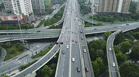 航拍城市交通道路立交桥高架航拍4k视频