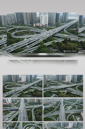 航拍城市交通道路立交桥高架航拍4k视频图片