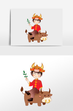 彩色立体牛头拼接牛图片