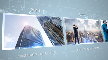 清新大气企业时间轴历史回忆照片墙AE模板