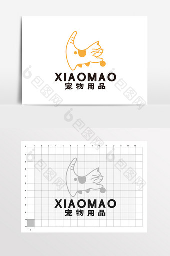 小猫用品猫粮宠物店LOGO标志VI图片