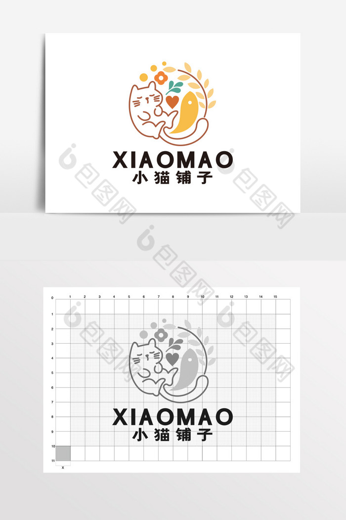 宠物店宠物用品杂货铺小猫LOGO标志VI图片图片