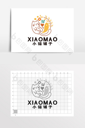 宠物店宠物用品杂货铺小猫LOGO标志VI图片