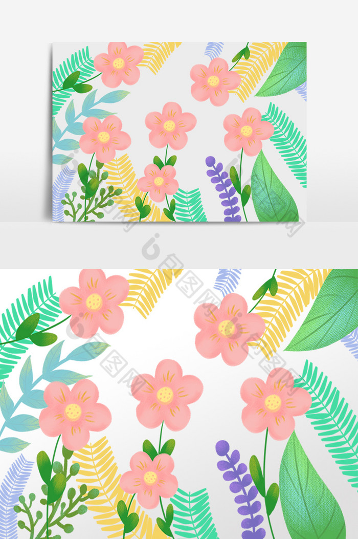 植物花卉底纹边框图片图片