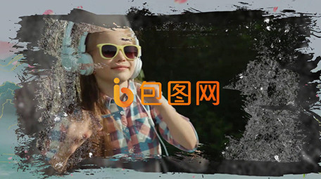 古风水墨笔刷动态图文展示pr模板