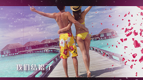 唯美婚礼图文展示AE模板