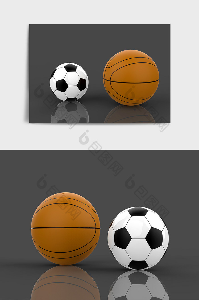 健身器材体育用品篮球足球C4D模型图片图片
