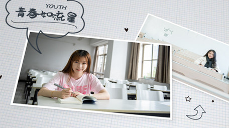 小清新手账青春校园纪念相册照片墙AE模板