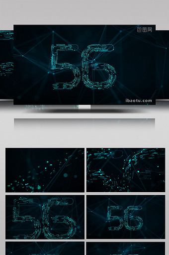科技数字矩阵勾勒汇聚logo特效AE模板图片