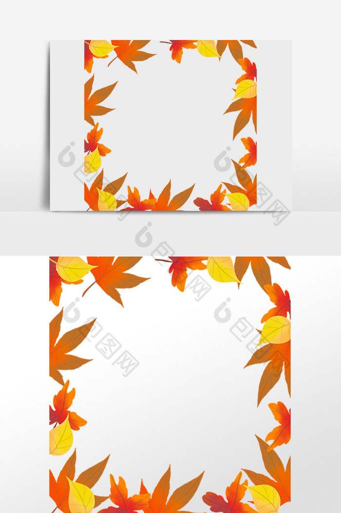 秋天秋季树叶枫叶边框图片图片