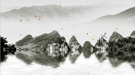 水墨古风背景AE模板