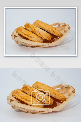 一篮美味香酥饼摄影图图片