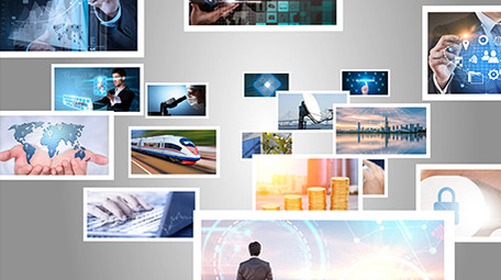 简约科技风企业商务照片汇聚AE模板